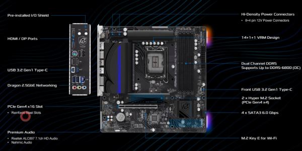 Обзор материнской платы ASRock B760M PG Riptide на чипсете Intel B760